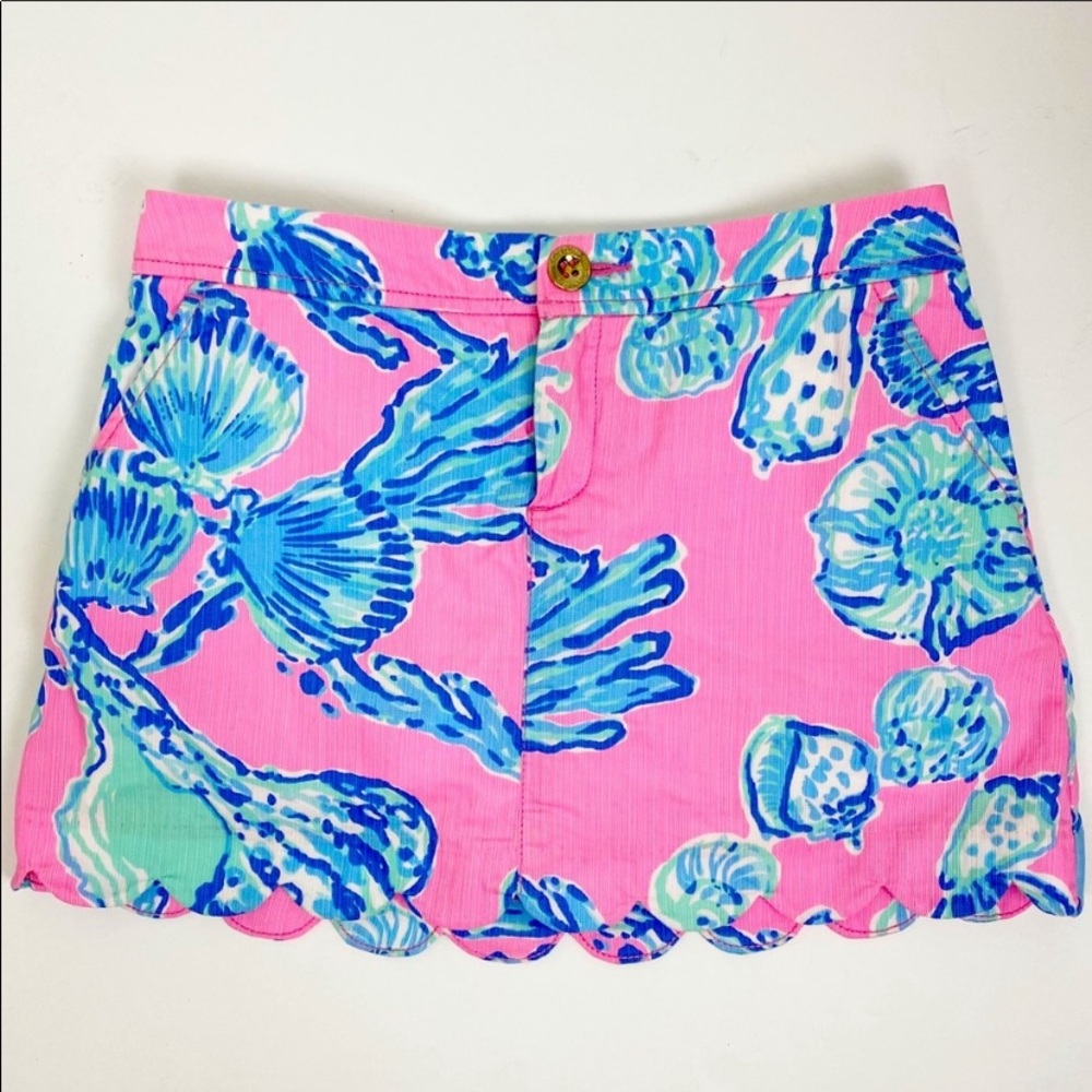 Lily Pulitzer Pink and Blue Patterned Skort